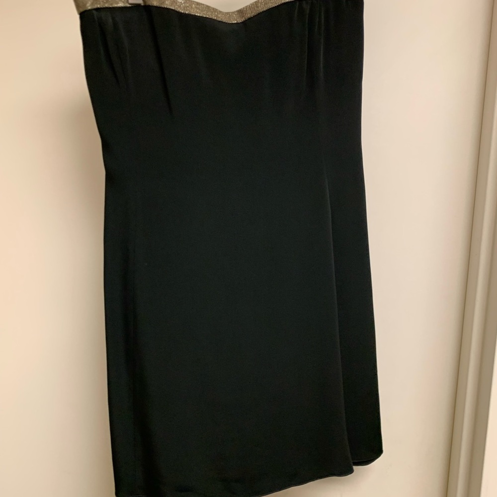 Emporio Armani Black Strapless Sheath Cocktail Dress